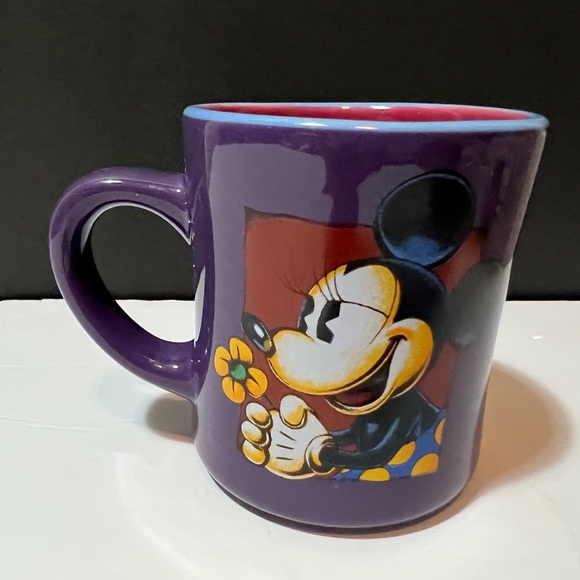 Walt Disney World Minnie Mouse With Flower Purple Ceramic Coffee Mug Tea Cup - Picture 4 of 7